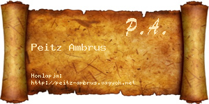 Peitz Ambrus névjegykártya